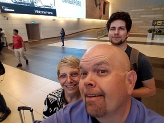 Lady and The Pirate with Steven at Changi Airport in Singapore