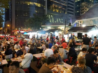 Satay Street is always packed with Hawker Stands and hungry people