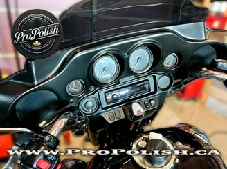 Black Harley Davidson Electra Glide Ceramic Coated by ProPolish Motorcycle Detailing Norfolk County