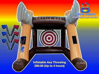 Inflatable Axe Throwing - Jumpin Janners - Bouncy Castle Hire Plymouth