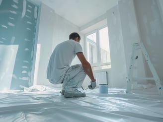 Maler bei Wohnungsrenovierung