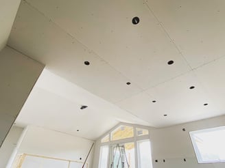 freshly installed drywall panels in a custom home in Belleville, ON