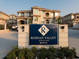 a sign that says roshann valley housing