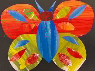 butterfly cut and painted paper project