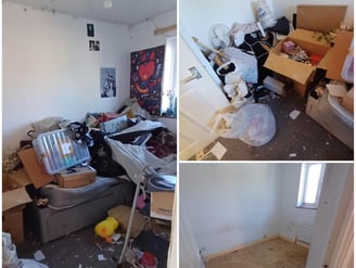 pictures of waste in a house clearance in worcester