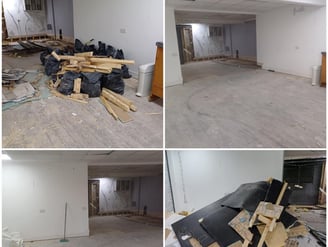 pictures of builders waste being cleared from a business in worcester