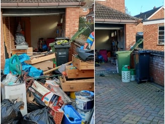 garage cleared out by hiltons rubbiish removals in worcester