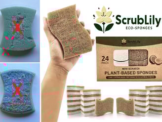 ScrubLily Eco Sponges | Biodegradable | Compostable | Eco Friendly | Non toxic | Helps our planet