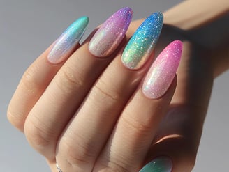 Uñas neón con glitter