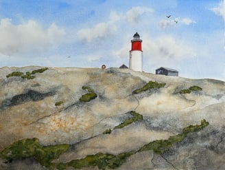 Fyr på stenig holme