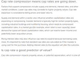 Cap rate compression meaning - written by a generalist