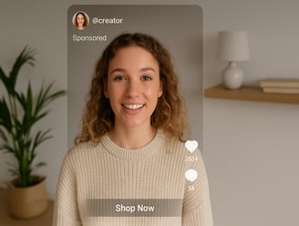 TikTok Spark Ad / Meta Partnership Ad example. Screenshot: Sponsored social media post by creator.