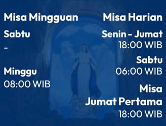 Jadwal Misa Gereja Santo Yohanes Don Bosco, Tanjung Uban