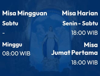 Jadwal Misa Gereja St. Maria Assumpta, Toboali