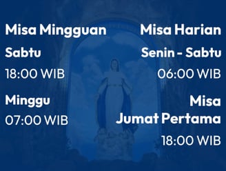 Jadwal Misa Gereja Regina Pacis, Tanjung Pandan