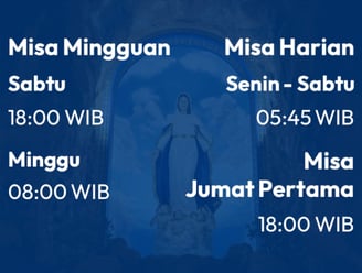 Jadwal Misa Gereja St. Perawan Maria Pengantara Segala Rahmat, Sungailiat