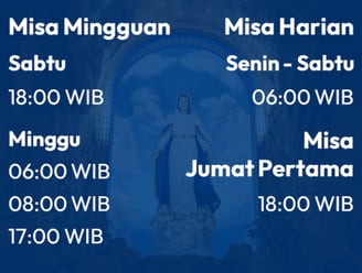 Jadwal Misa Katedral St. Yosef, Pangkalpinang