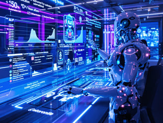 Bild Roboter bedient Benutzeroberfläche