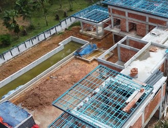A 15,000 square foot built-up area Bangalow construction project by Shockwave Builders.