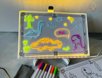 Acrylic drawing board with LED light for kids, Coloring sheets included, Perfect birthday gift for girls and boys, Illuminate
