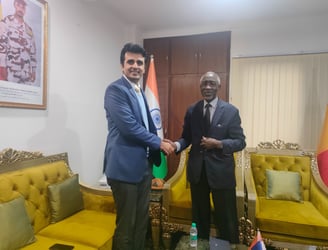 President of Chamber India Mr. Abhinav Balyan with the Ambassador of Chad