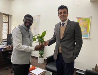 President of Chamber India Mr. Abhinav Balyan with diplomat from Ghana