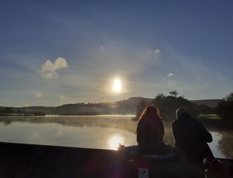 Sitting by the lake