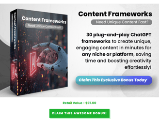 a book cover of content frameworks written on it