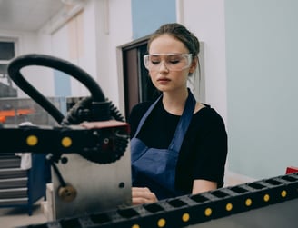 woman handling controllers