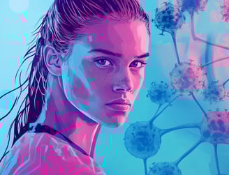female soccer player and immune cells