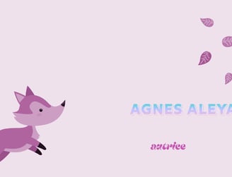bannière autrice sur fond rose avec un renard
