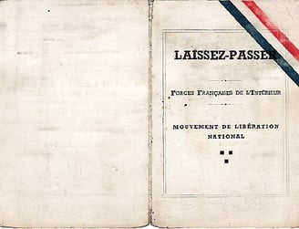 Laissez-passer FFI mouvement de libération national