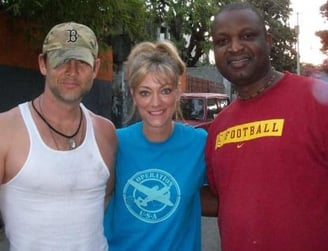 Angie Crouch with volunteers in Haiti after earthquake