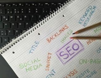 SEO strategy plan on notebook