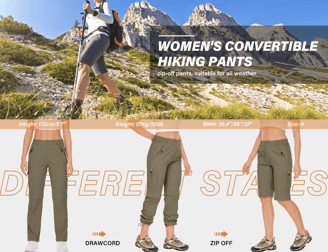 Toomett Outdoor Gear Women's Convertible  Hiking Pants