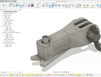 a computer screen showing a 3d printed model of a mount
