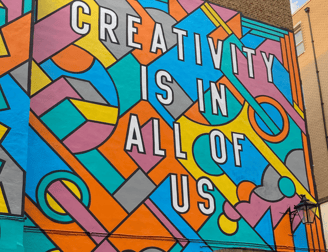 London graphic art centre mural Creativity is in all of us