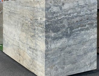 Silver Travertine Block
