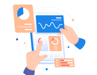 3D illustration of business processes