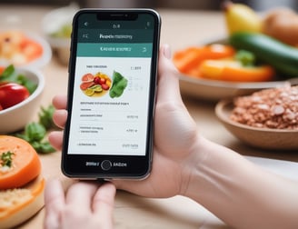 A cell phone screen with food sensitivity test results displayed.