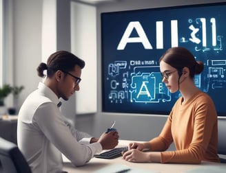 A 3D rendering of a microchip with the letters 'AI' prominently displayed on its surface, set on a dark, circular platform.