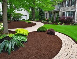applied mulch enhancing the landscaping design