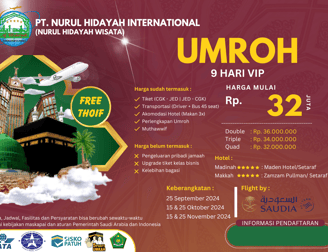biaya umroh september oktober november 2024 vip