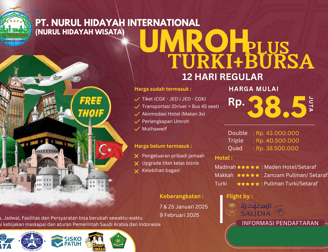umroh plus turki bursa 2025 12 hari *5