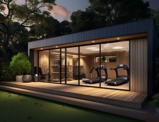 a home gym room with a gym room and a gym