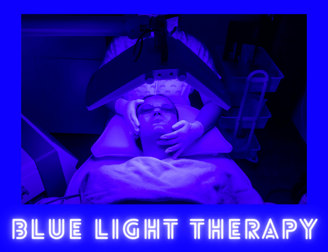 Blue Light LED Therapy demonstration in a practitioner's office