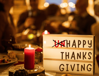 a sign that says happy thanksgiving