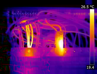 a thermal image of a consumer unit wiring
