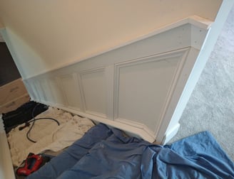 Wainscotting on stairwell