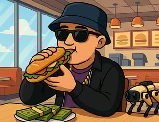   Franchisepartner bereitet in einer Hustensaft Jüngling Sandwich Corp Filiale ein frisches Baguette zu.